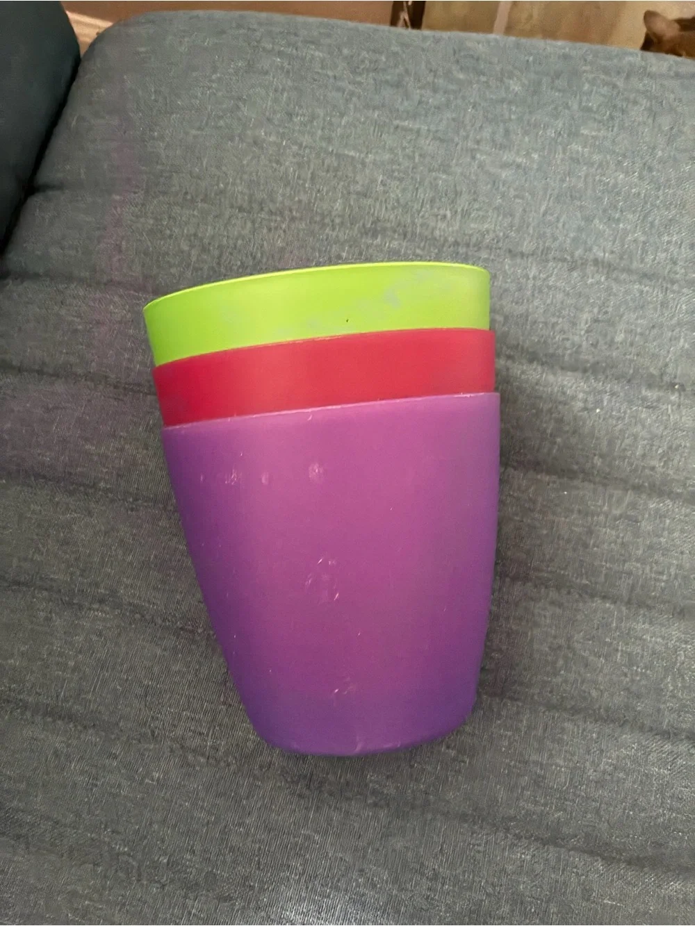 Multicolor Wall-Mount Storage Cups - Green, Purple, Pink